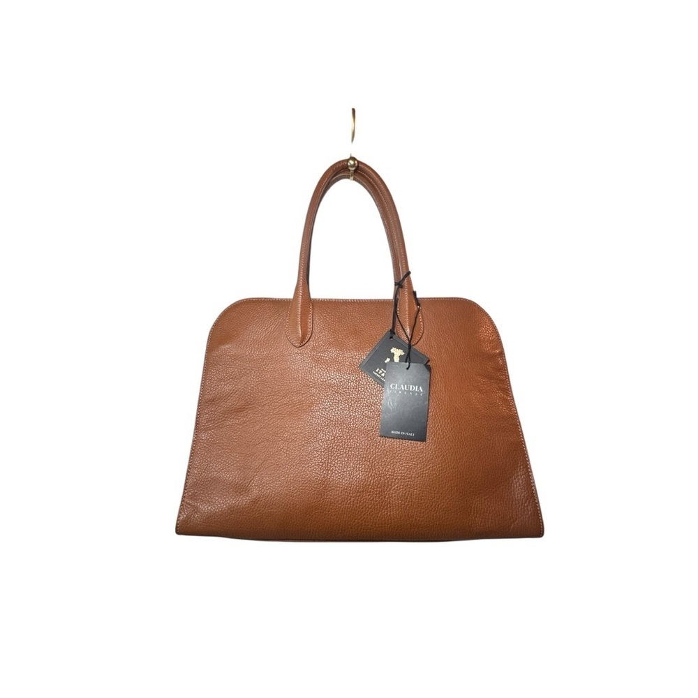 Claudia Firenze Made in Italy Tan Leather Margaux Satchel Bag NWT